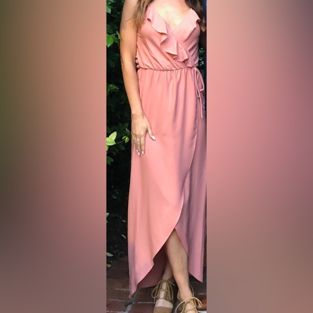 Everly Coral Wrap Dress